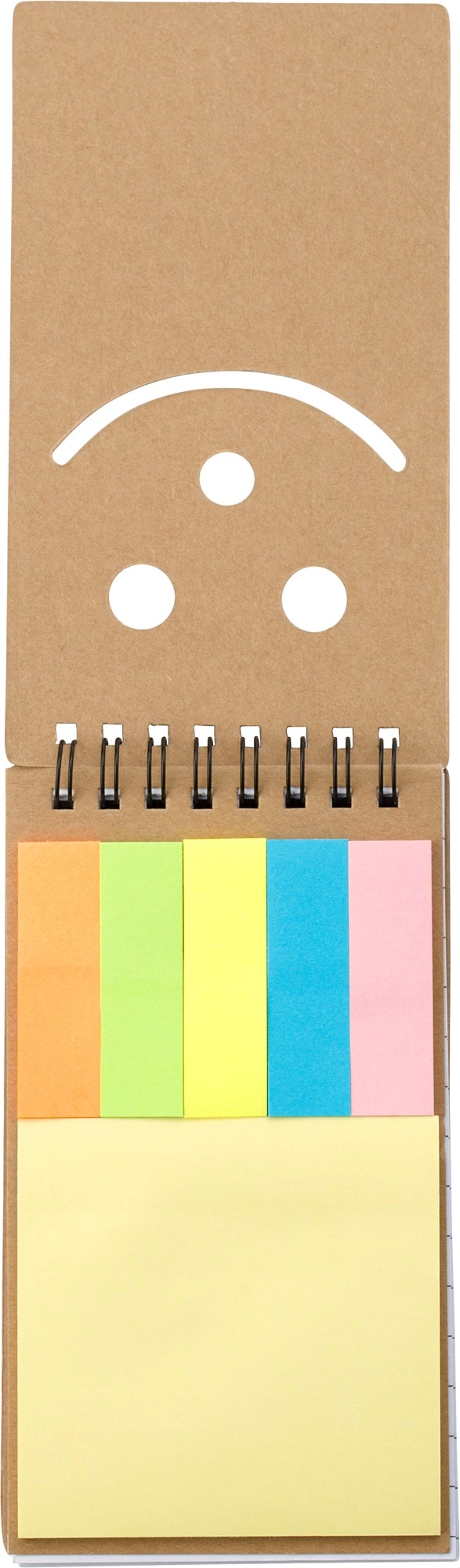 Notebook with sticky notes