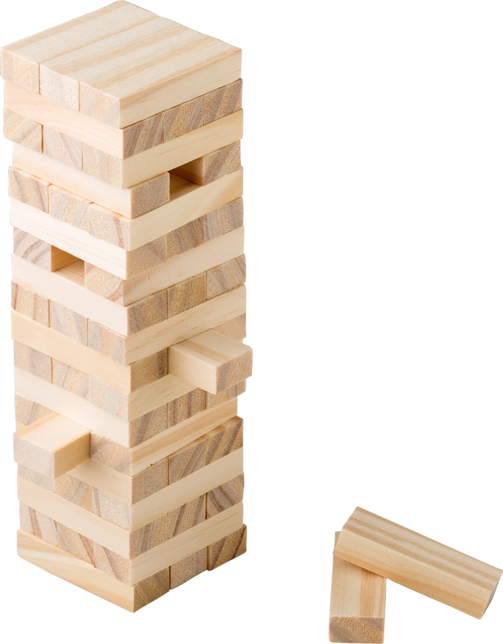 Wooden block tower game