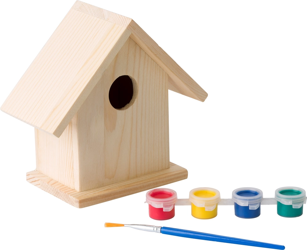 Bird house with painting set