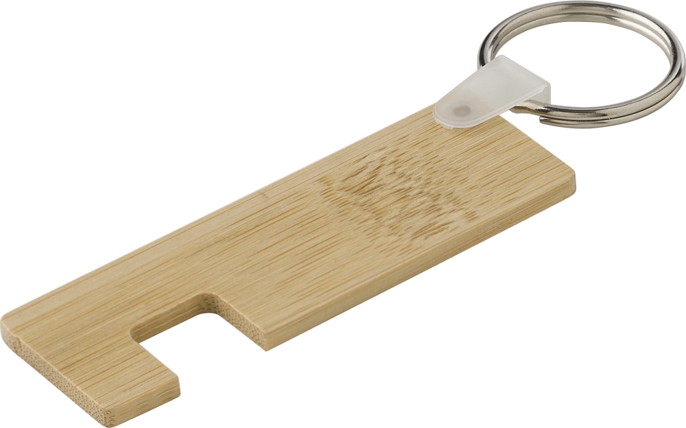 Bamboo phone holder keyring