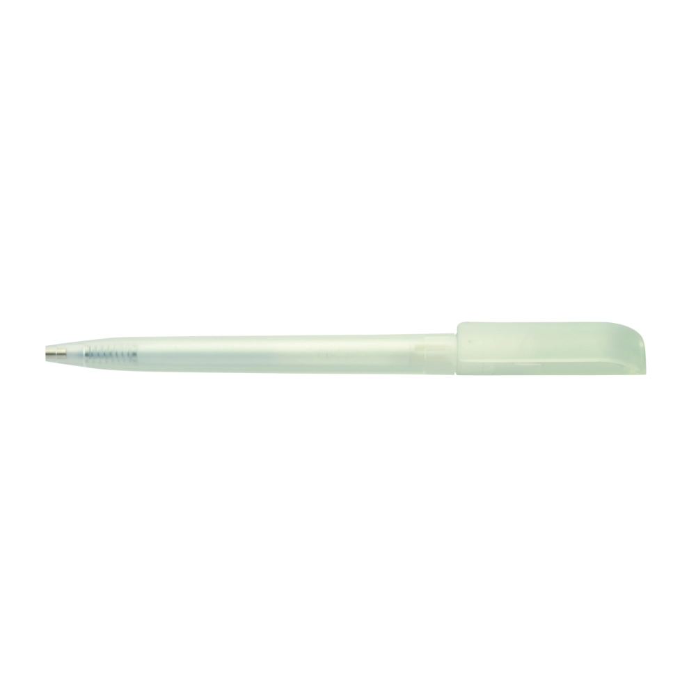 Twist action frosted plastic ballpen