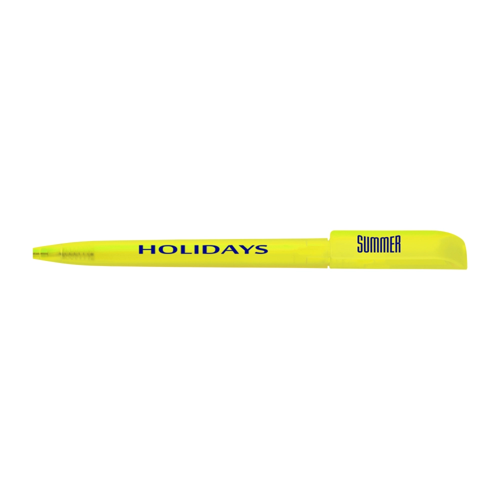 Twist action frosted plastic ballpen