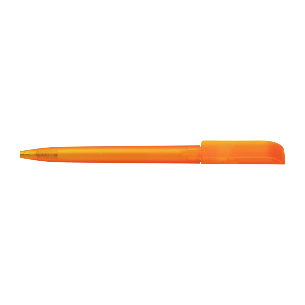 Twist action frosted plastic ballpen