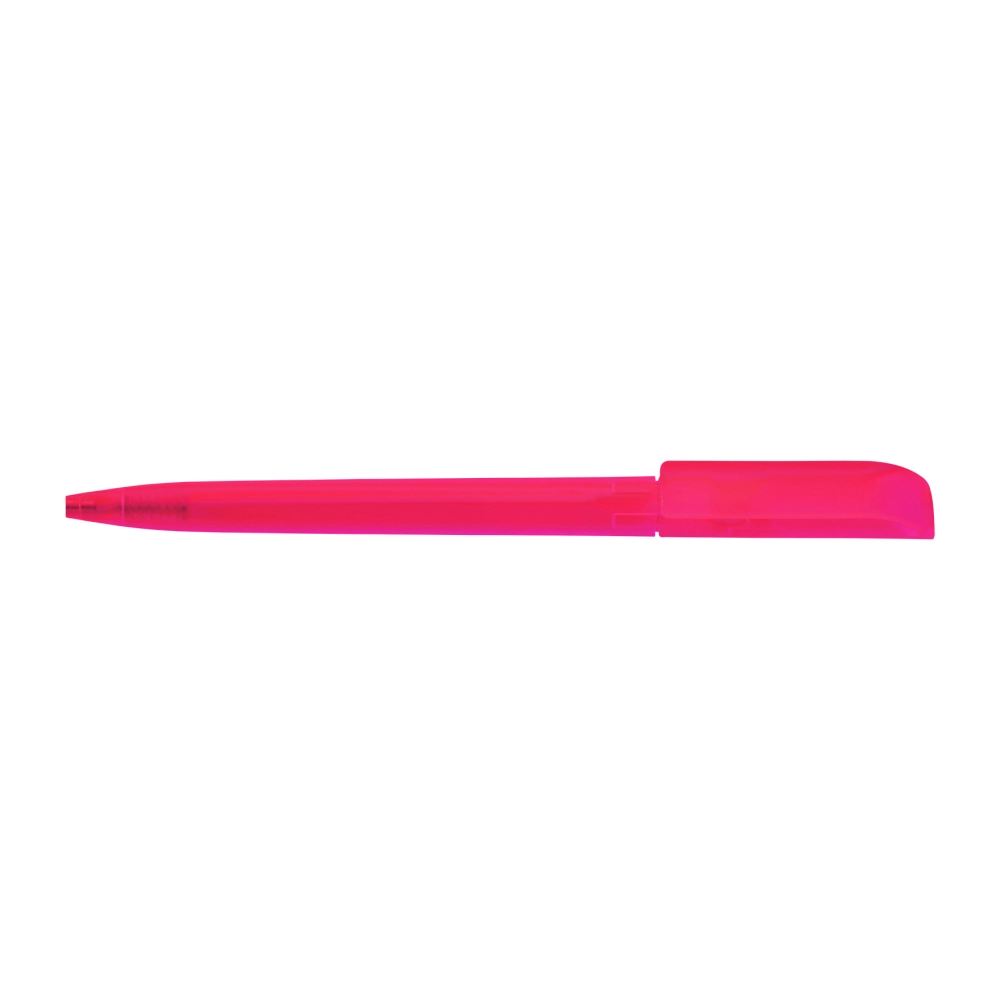 Twist action frosted plastic ballpen