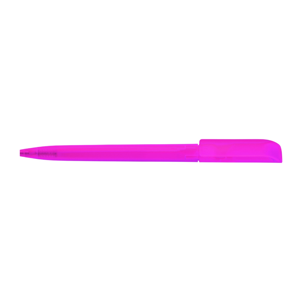 Twist action frosted plastic ballpen