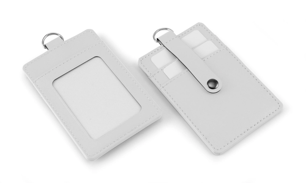 Black Porto ID Holder with card pockets to the rear to hang on your lanyard.