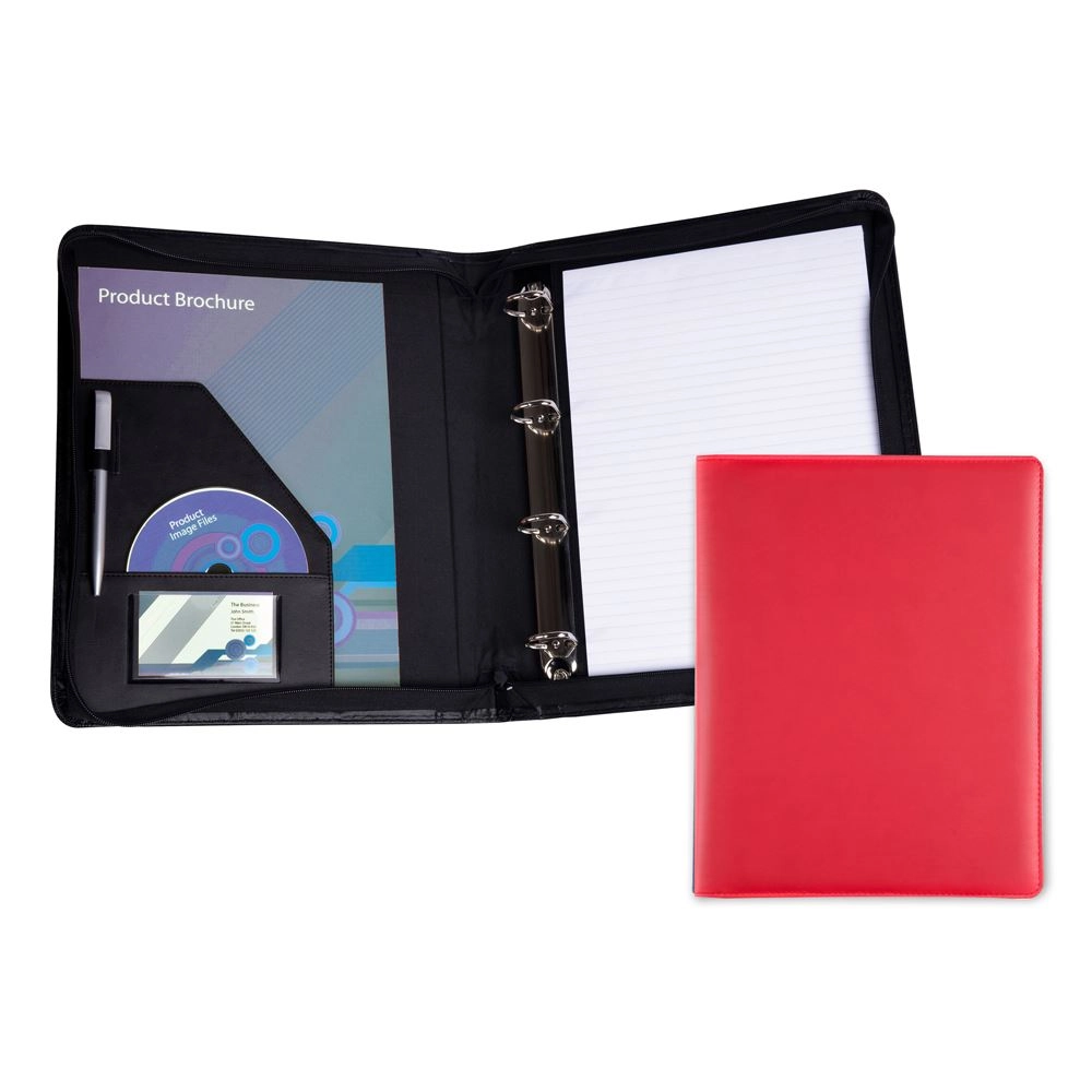 Zipped A4 Ring Binder in Soft Touch Vegan Torino PU.