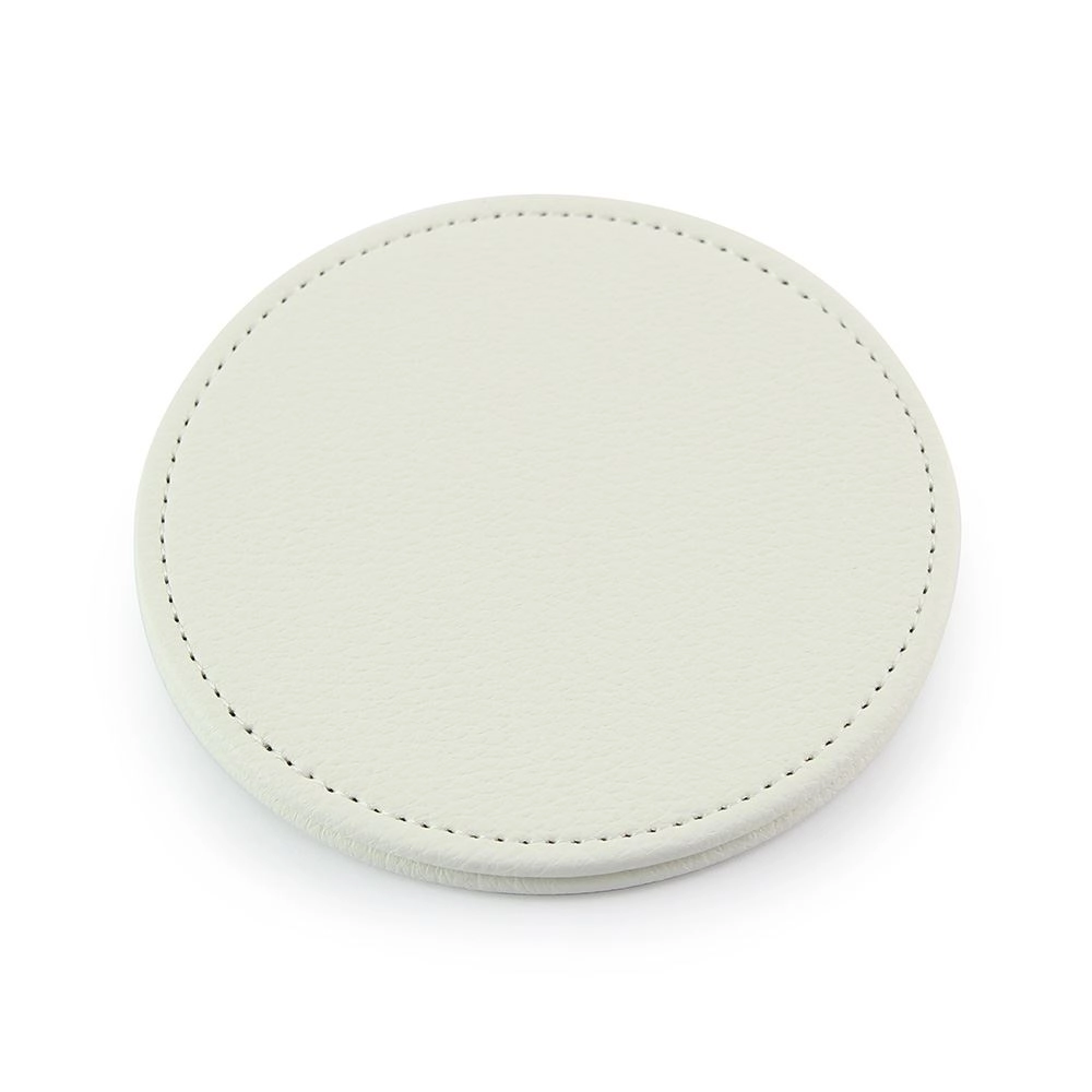 Deluxe Round Coaster in recycled Como, a quality vegan PU.