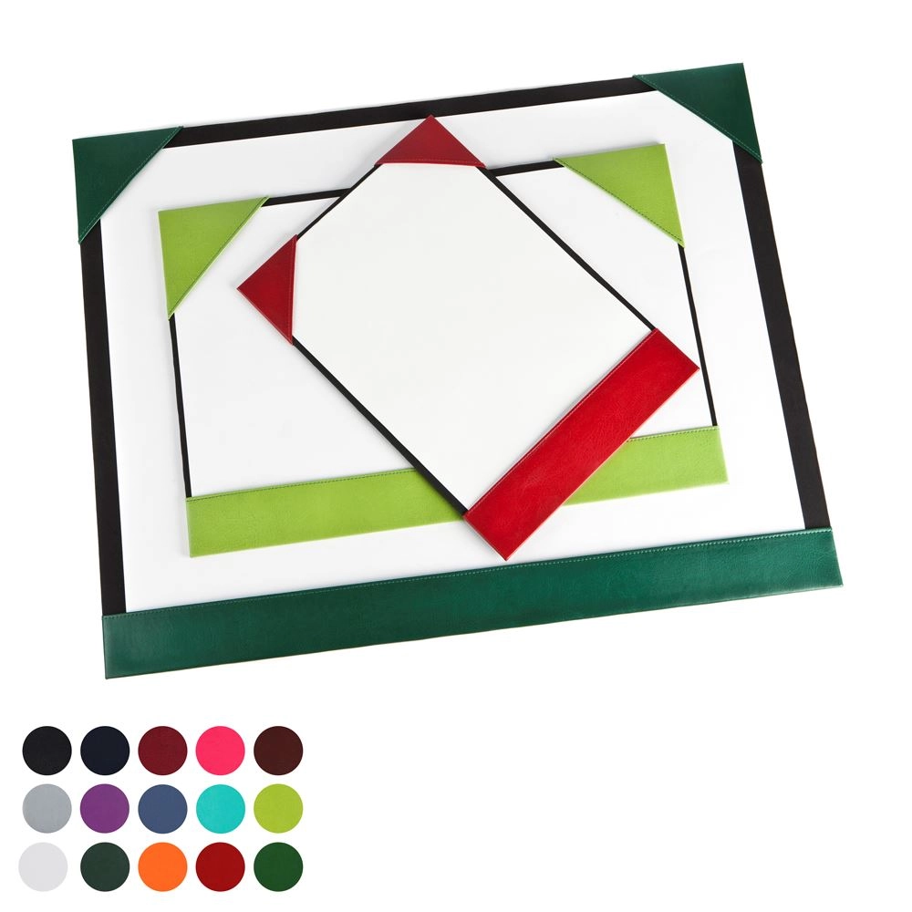  A4 Desk Pad Blotter in Belluno, a vegan coloured leatherette with a subtle grain.