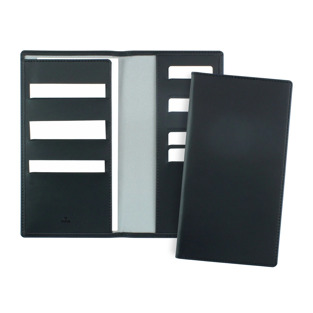 Travel Wallet in Black Recycled Como