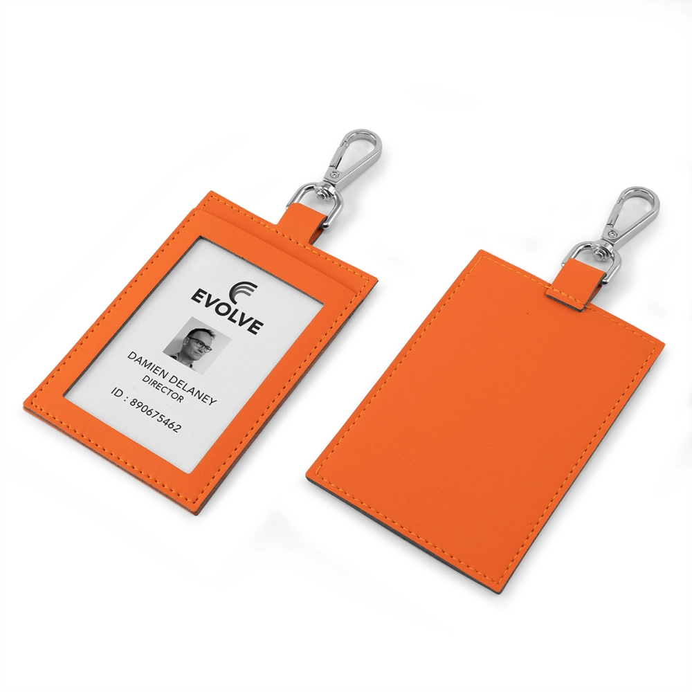 ID Card Holder with trigger clip to attach to a lanyard in Recycled Porto