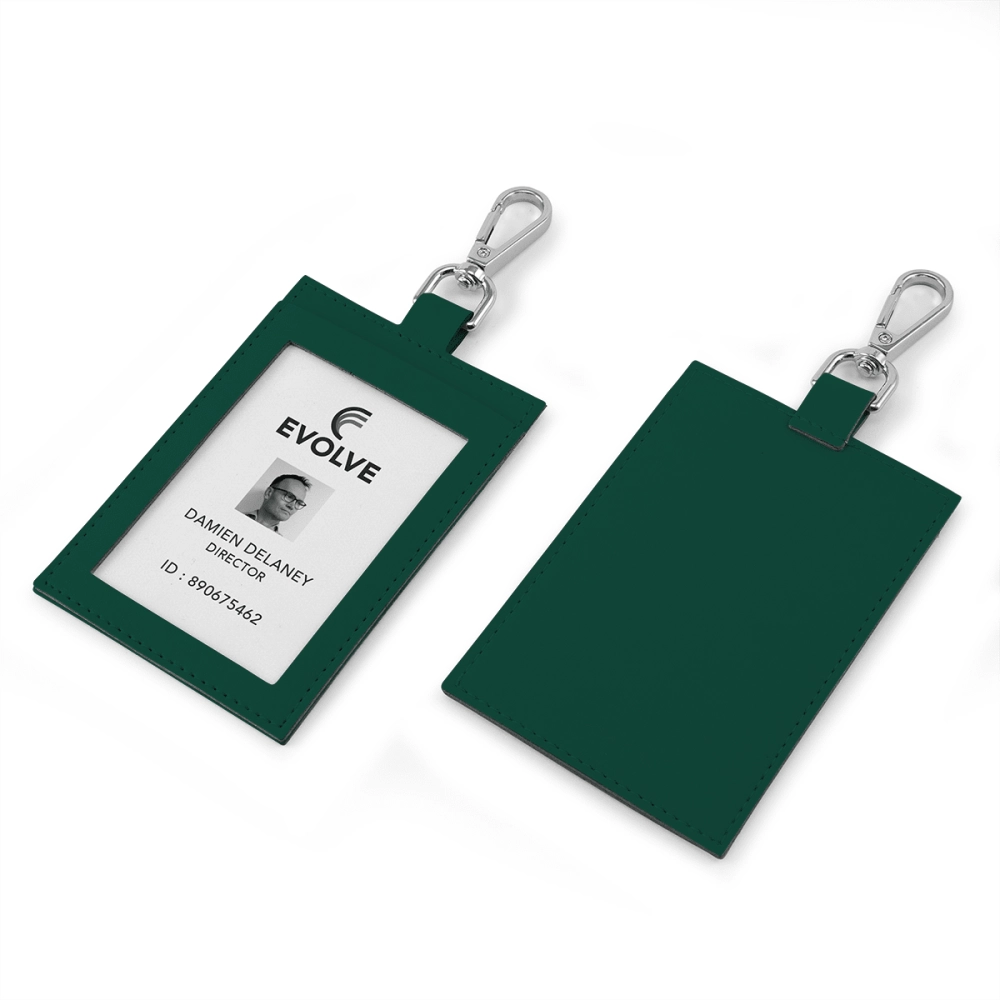 ID Card Holder with trigger clip to attach to a lanyard in Recycled Porto