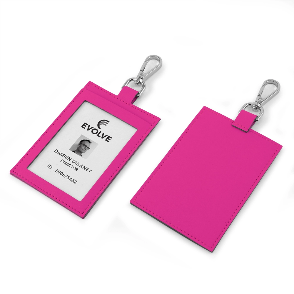 ID Card Holder with trigger clip to attach to a lanyard in Recycled Porto