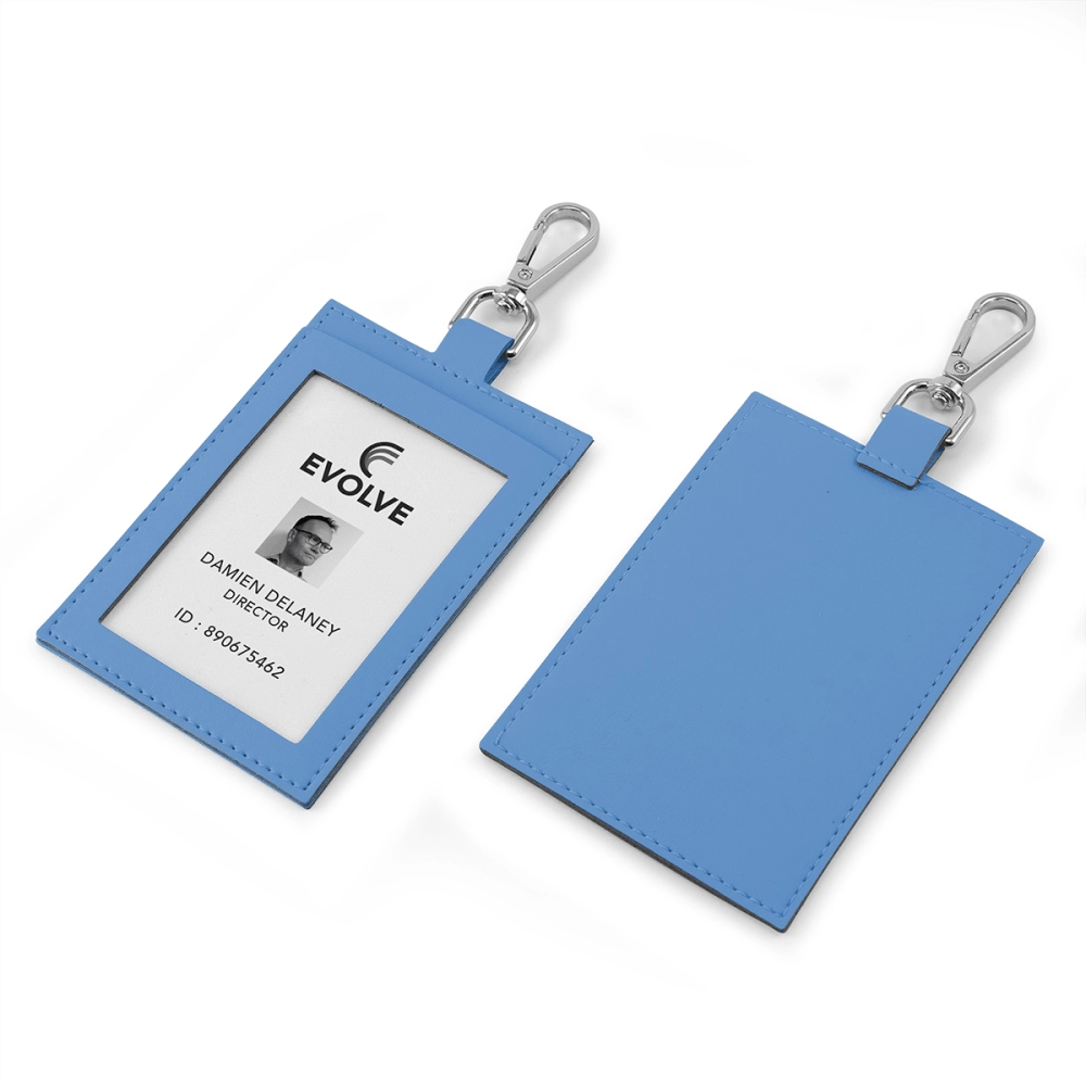 ID Card Holder with trigger clip to attach to a lanyard in Recycled Porto