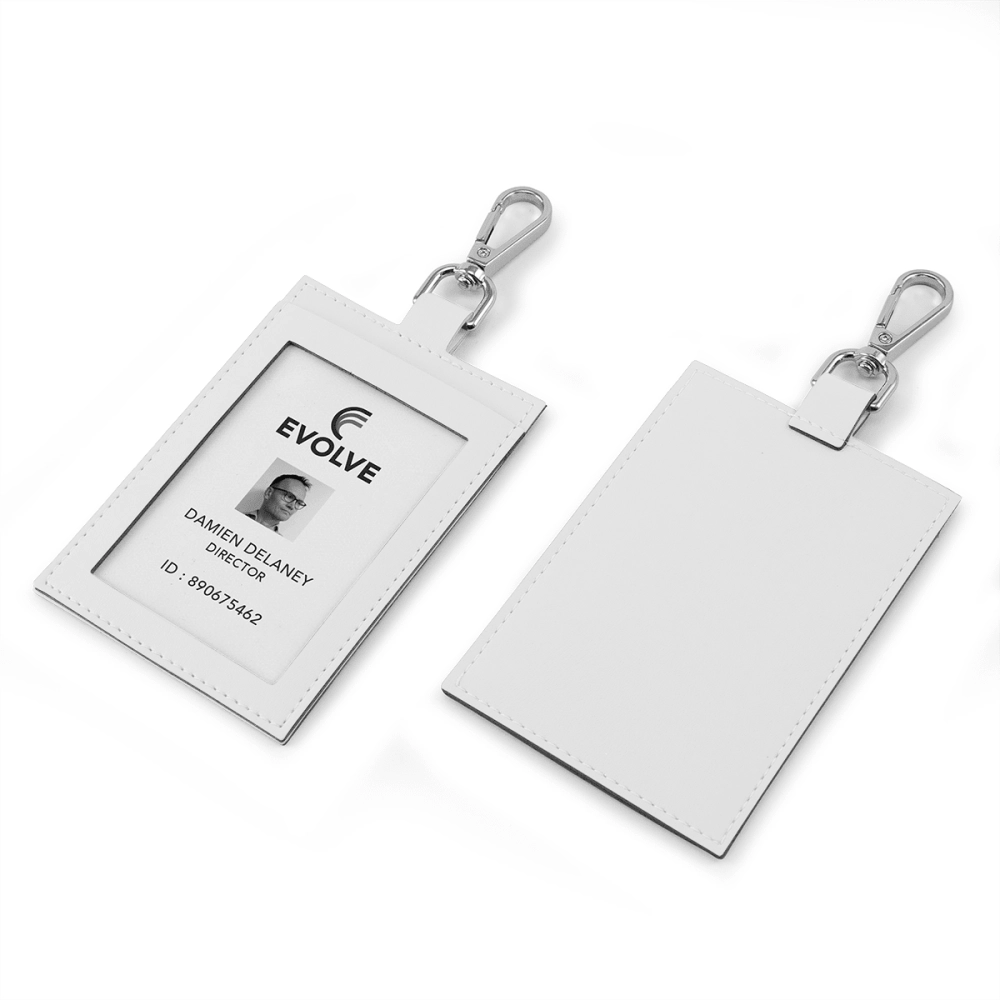 ID Card Holder with trigger clip to attach to a lanyard in Recycled Porto