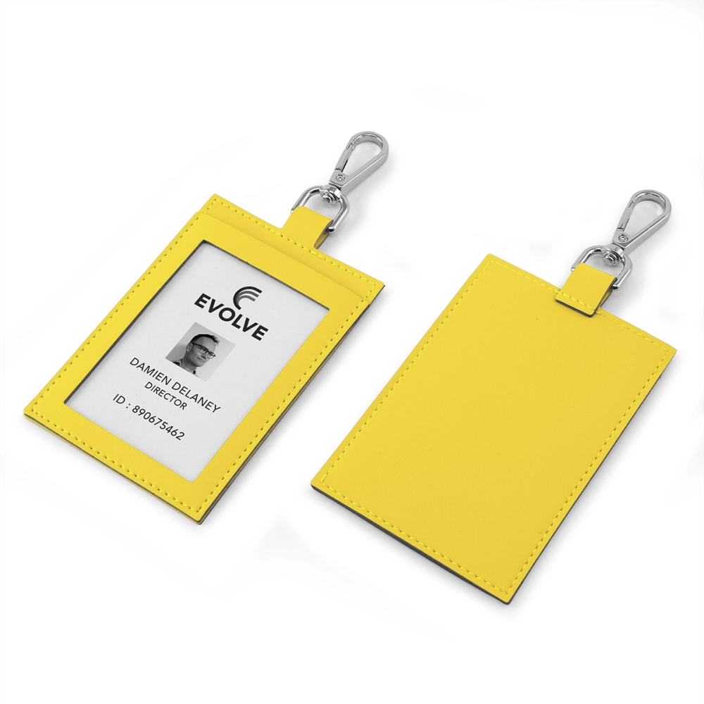 ID Card Holder with trigger clip to attach to a lanyard in Recycled Porto
