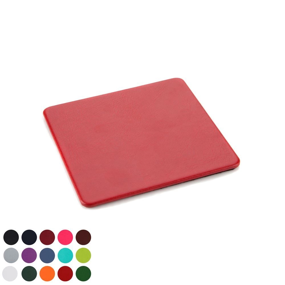  Square Coaster in Belluno, a vegan coloured leatherette with a subtle grain.