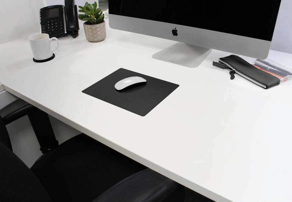 Flexi Mouse Mat, finished in COMO a quality recycled vegan material.