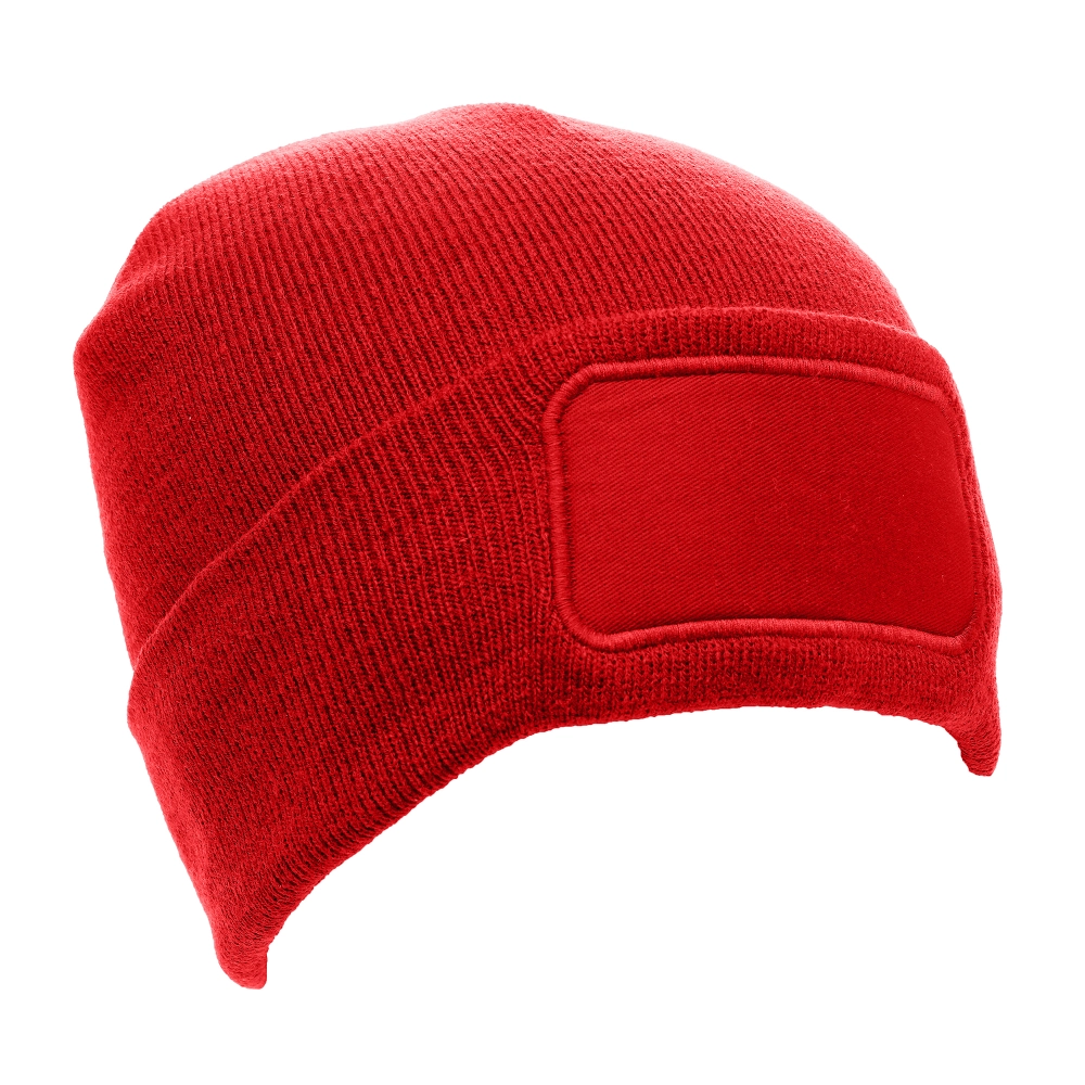 Recycled Rectangular Patch Beanie Hat