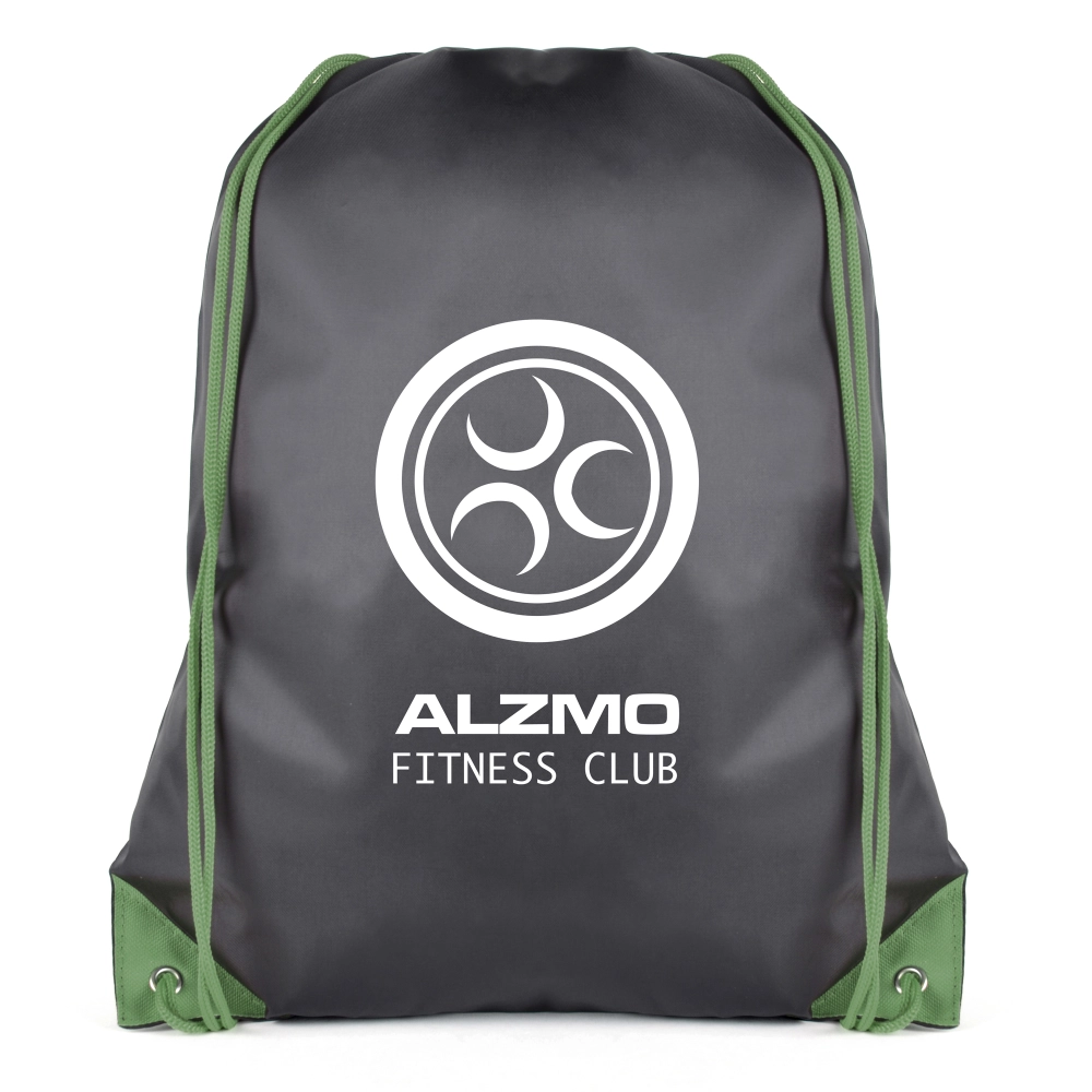 Black Coloured Trim Pegasus Drawstring Bag