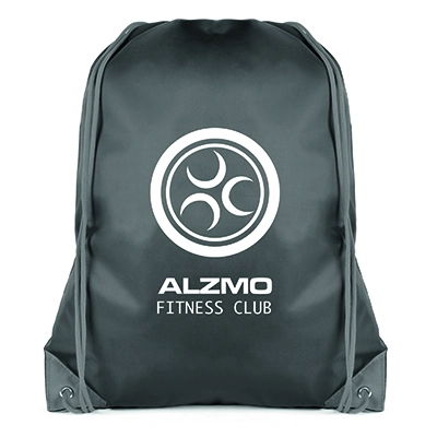 Black Coloured Trim Pegasus Drawstring Bag