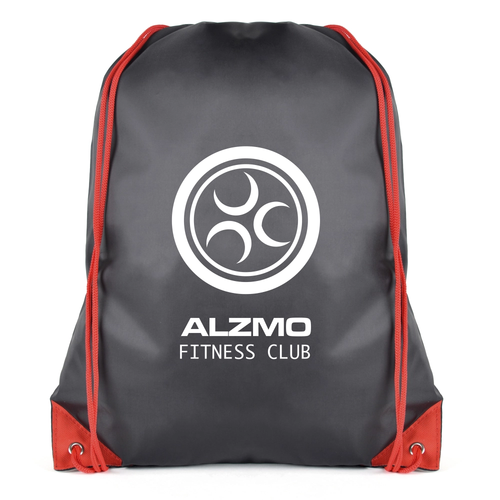 Black Coloured Trim Pegasus Drawstring Bag