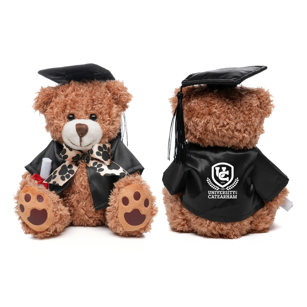Graduation Style Medium Patched Paw Teddy