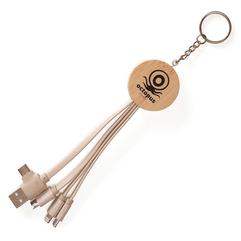 USB-C Round Bamboo And Wheat Straw Charger