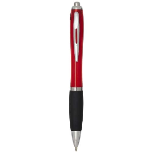 Nash RCS recycled plastic ballpoint pen with coloured barrel and black grip (black ink)