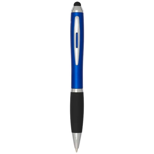 Nash RCS recycled plastic stylus ballpoint pen with coloured barrel and black grip (black ink)