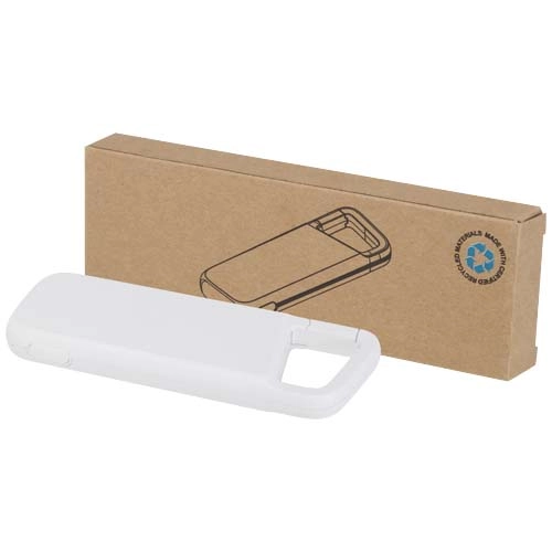 Alkes 5000 mAh 12W recycled plastic water resistant power bank with carabiner