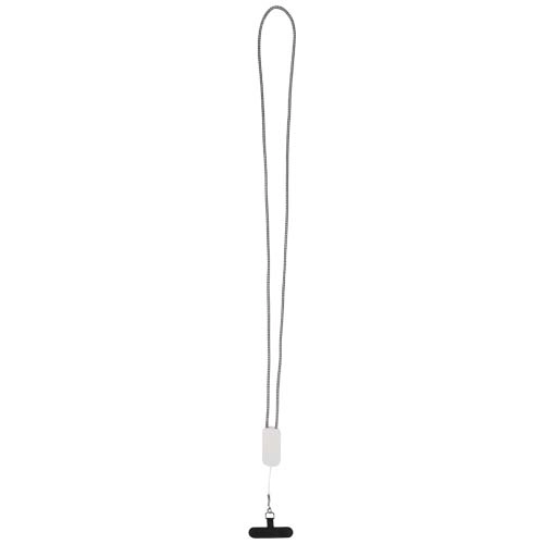 Anser recycled plastic smartphone lanyard with 27W 5-in-1 built-in cable
