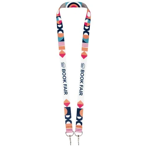 Leia sublimation RPET lanyard with 2 hooks
