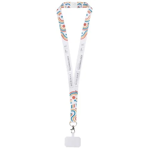 Addie sublimation lanyard with phone holder and safety breakaway 