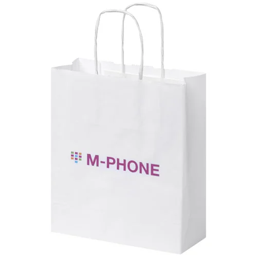 Kraft 80 g/m2 paper bag with twisted handles - 18 x 8 x 21 cm