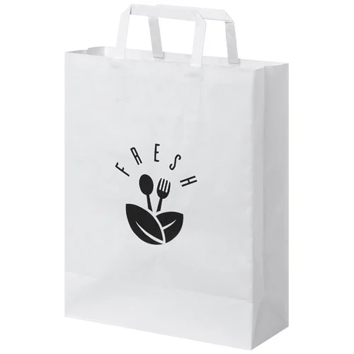 Kraft 80-90 g/m2 paper bag with flat handles - 25 x 11 x 32 cm
