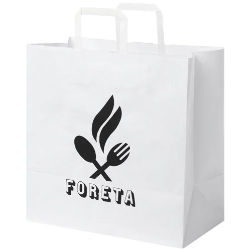 Kraft 80-90 g/m2 paper bag with flat handles - 34 x 20 x 35 cm