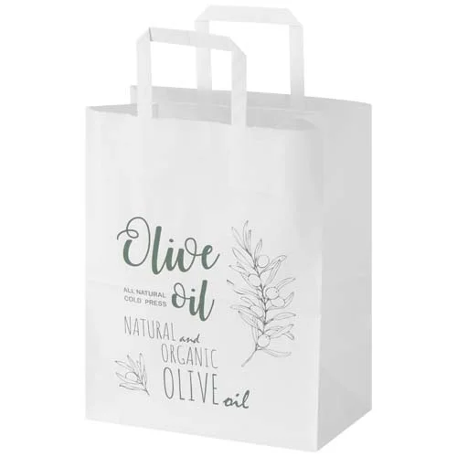 Kraft 80 g/m2 paper bag with flat handles - 25 x 15 x 32 cm