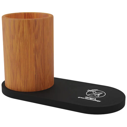 SCX.design W17 10W light-up logo wireless charging pad and bamboo pencil holder