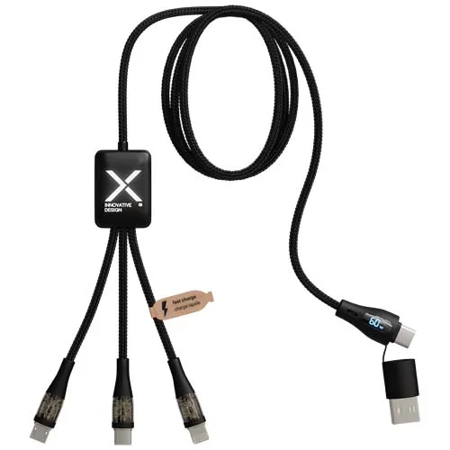 SCX.design C51 60W 5-in-1 rPET fast charging cable with display