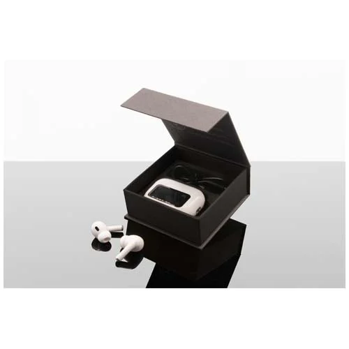 SCX.design E26 ANC earbuds with interactive touchscreen charging case