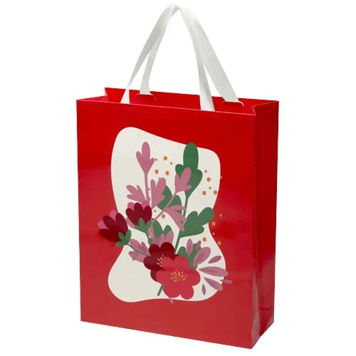 Smartfold 210 g/m² paper bag with ribbon handles and gloss lamination -  31 x 12 x 39 cm