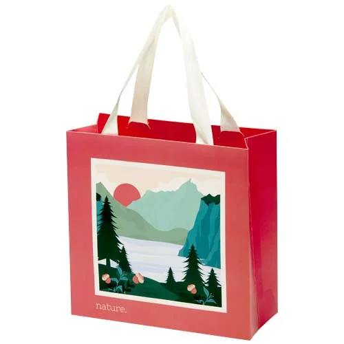 Smartfold 210 g/m² paper bag with ribbon handles and matt lamination -  24 x 10 x 24 cm