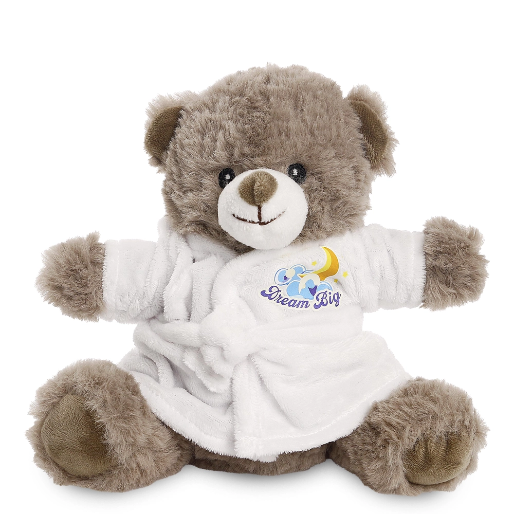 17cm ECO Mocha Catherine bear with Dressing Gown