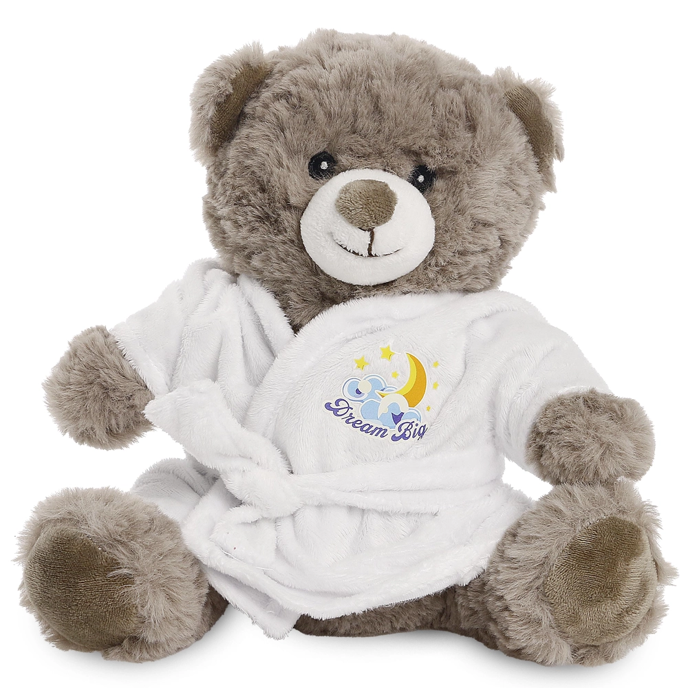 20cm ECO Mocha Catherine bear with Dressing Gown