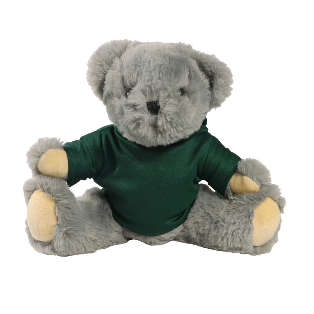 20cm Archie Jointed bear with printed Green Hoody