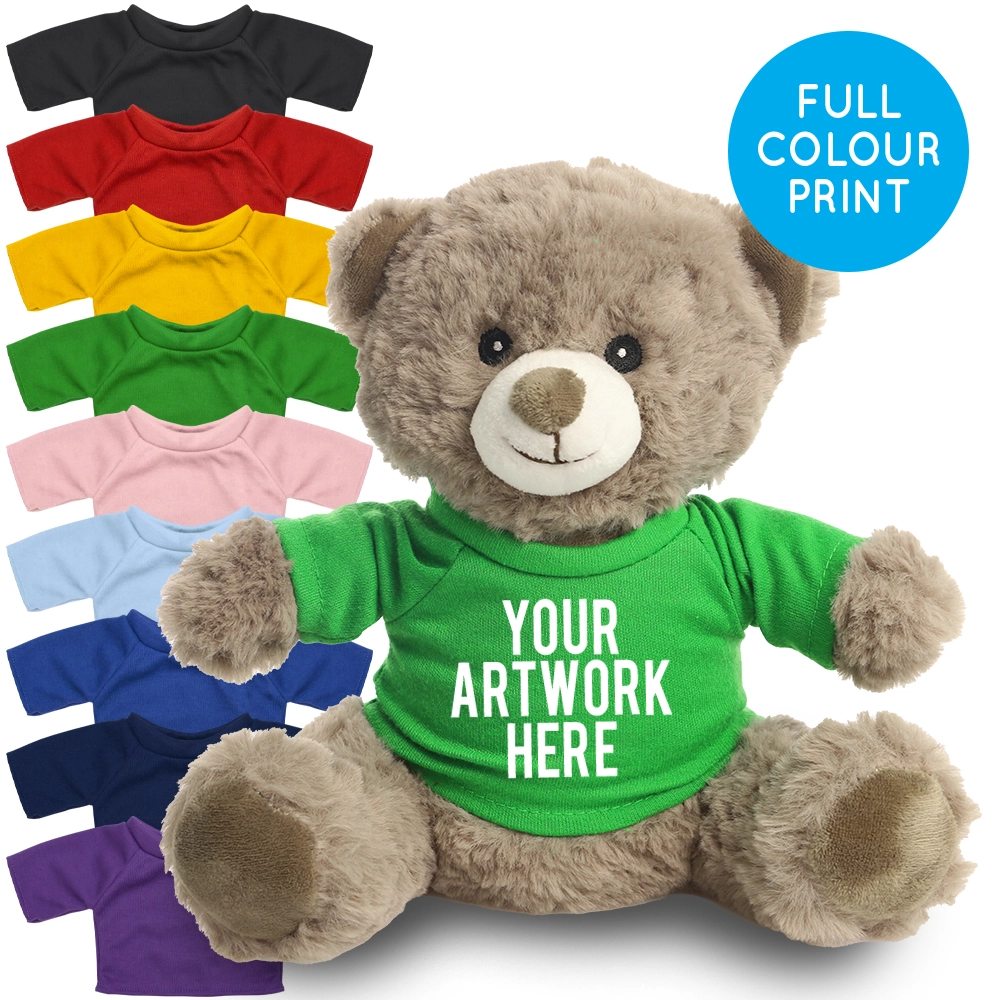 Printed 20cm Mocha Catherine Bear - Green T-shirt
