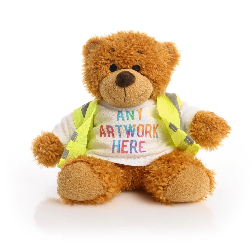 17cm Anne bear with Yellow Hi-Vis Vest