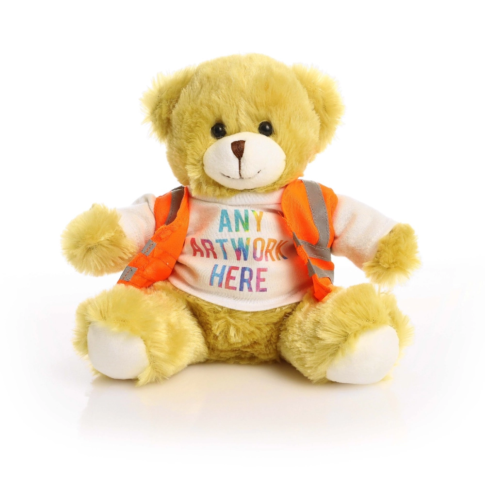 20cm Elizabeth Bear with Orange Hi-Vis vest
