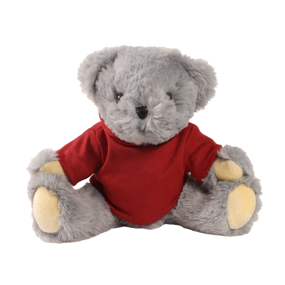 20cm Archie Jointed bear with printed Maroon Hoody